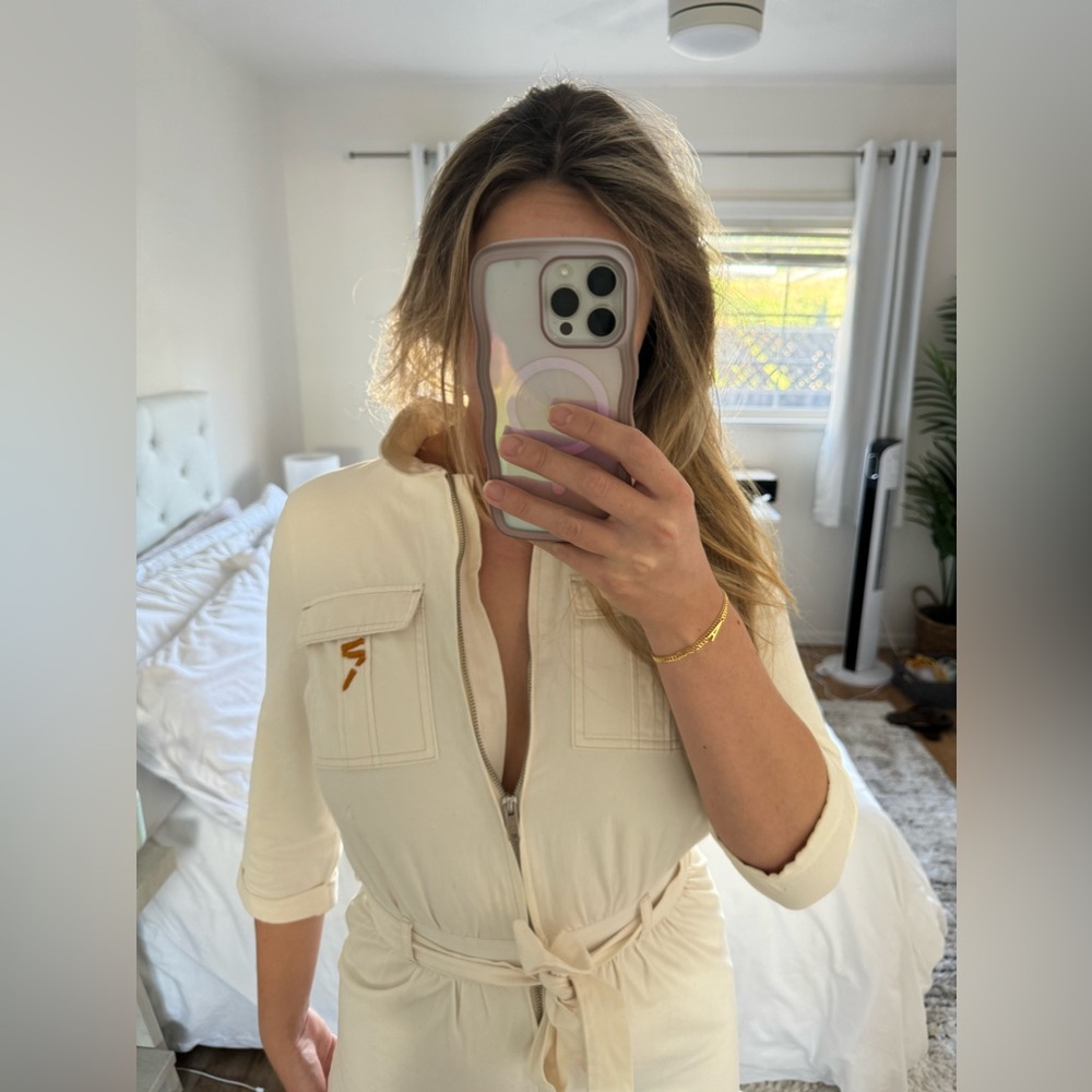 white jumpsuit